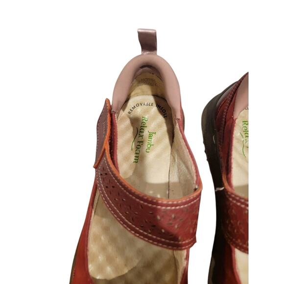 JBU by Jambu MaryJane Flats Sz 8.5 Red Slip On Memory Foam Adjustable Outdoor - Picture 5 of 10